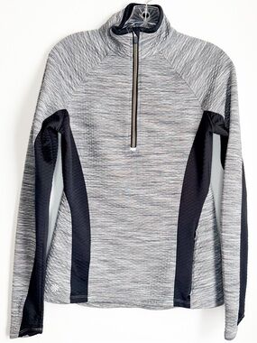 Quarter-Zip Athletic Pullover in Heather Gray and Black
